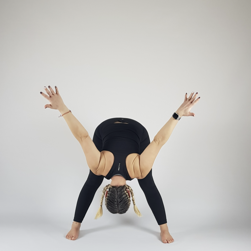 Wide-Legged Forward Fold Arms Open