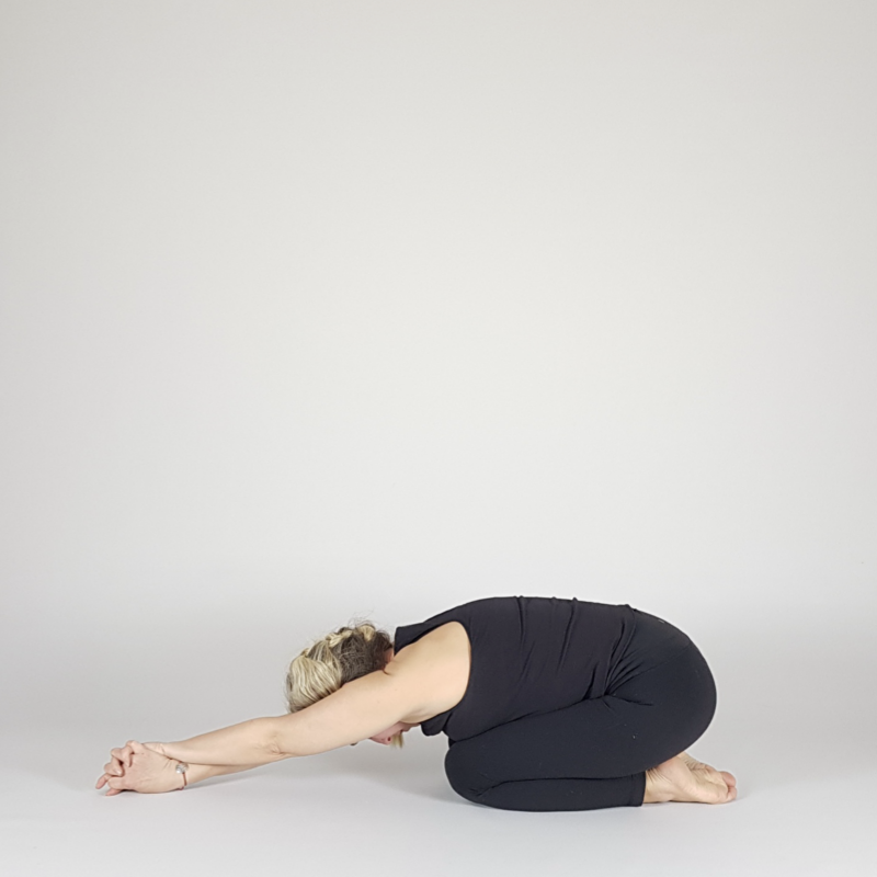 Child's Pose Hands Clasped